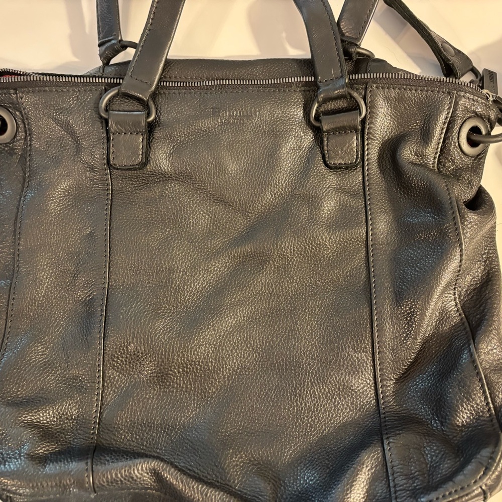 Hammitt Vintage Jared Bag -Black Pebbled Leather Tote with Dual Top Handles
